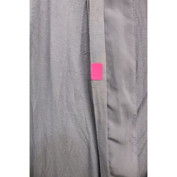 LOGO by Lori Goldstein Sleeveless Gray Silky Open Front Overlay-1X-Boho-Pockets - Picture 9 of 14
